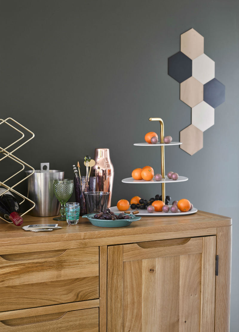 Black geometric wall print