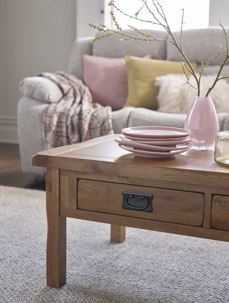 Grayson sofa original rustic coffee table