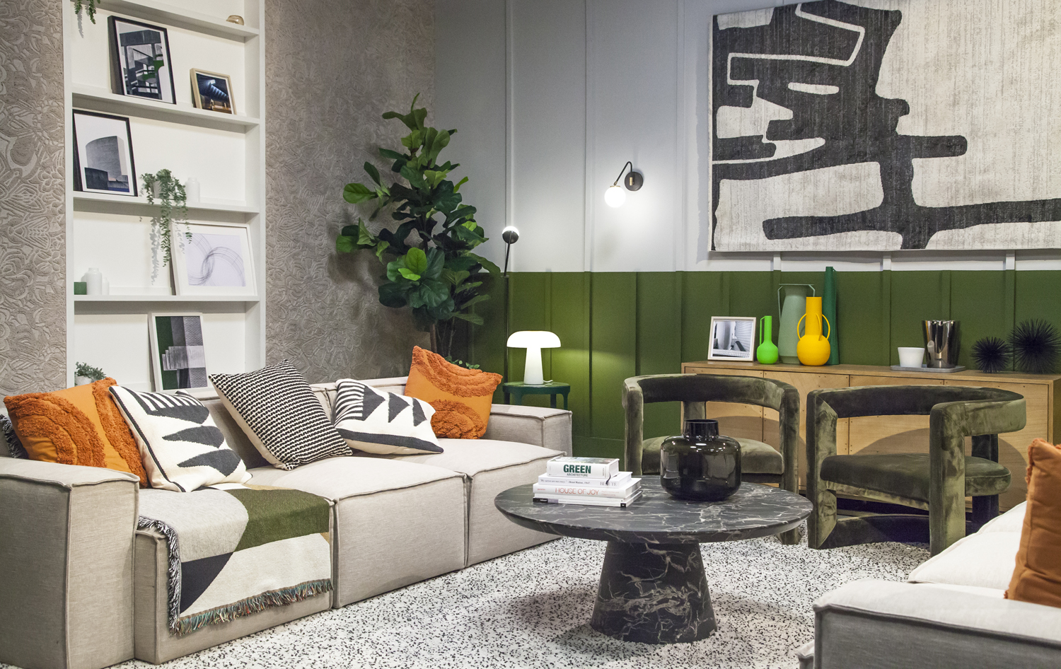 The eclectic breakout space from series 4 of Interior Design Masters