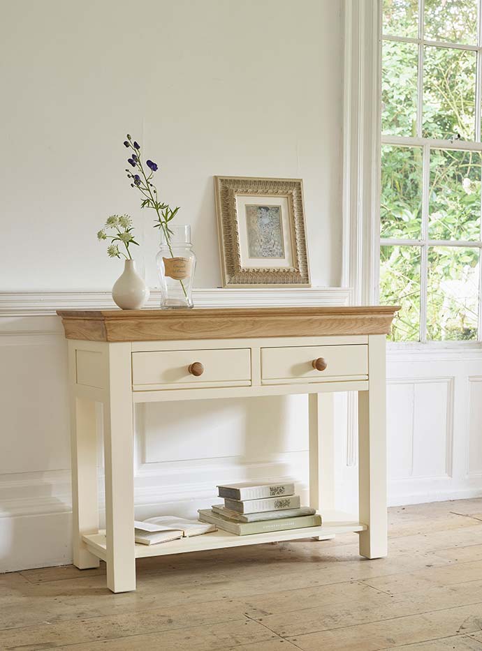 country cottage console table