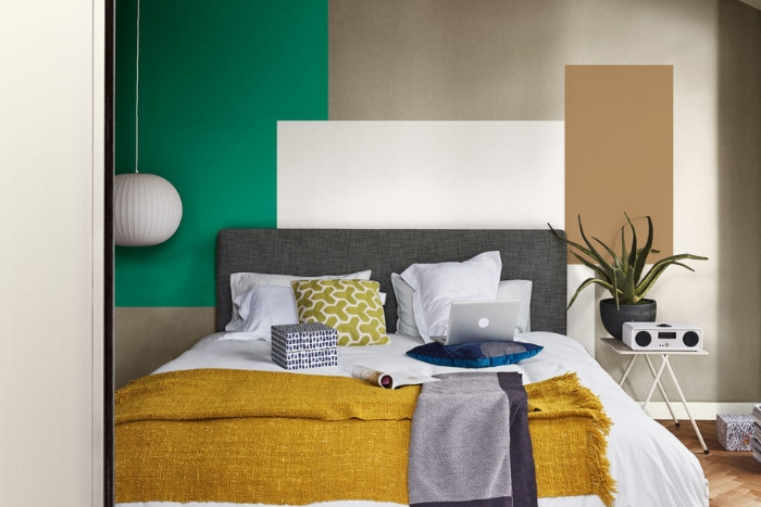 dulux colour feature wall green and white