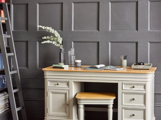 Brindle grey painted furniture office