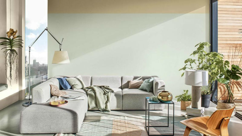 light green living room using dulux colour of the year