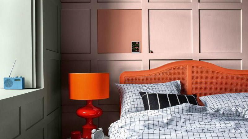 pink and orange themed bedroom