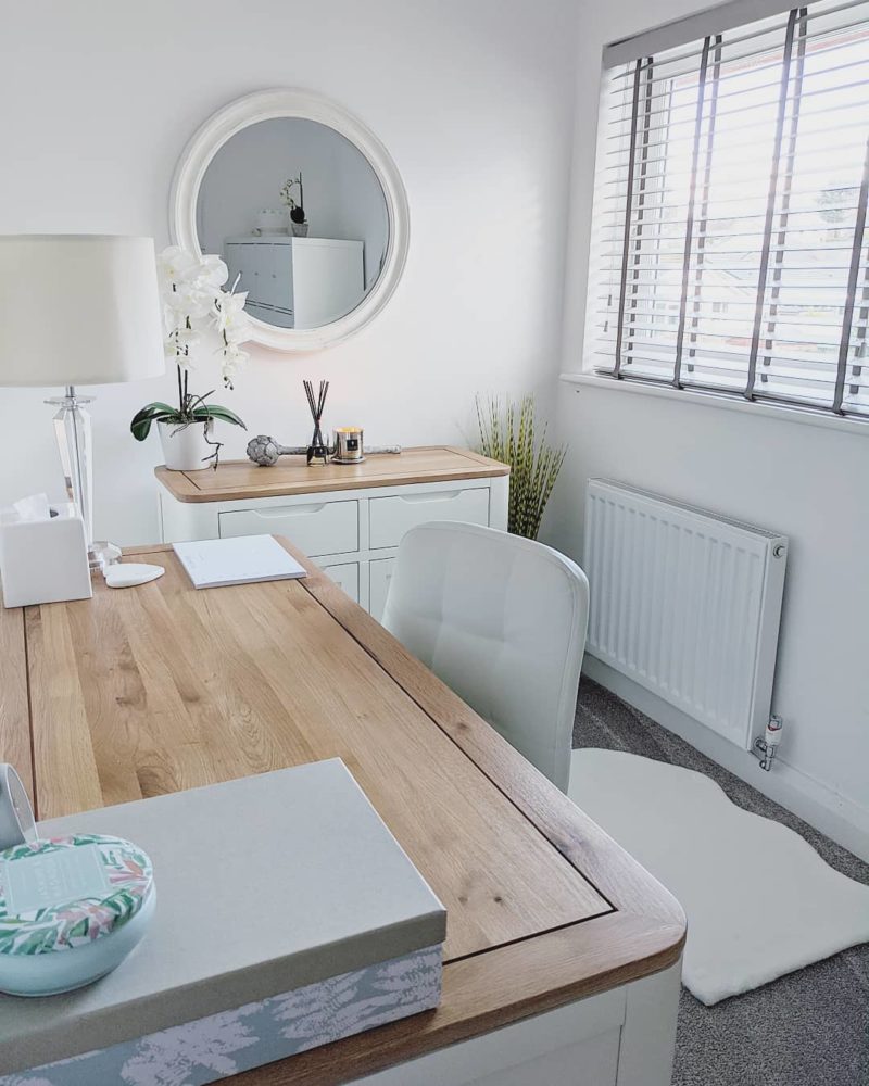 matching white dining table and sideboard