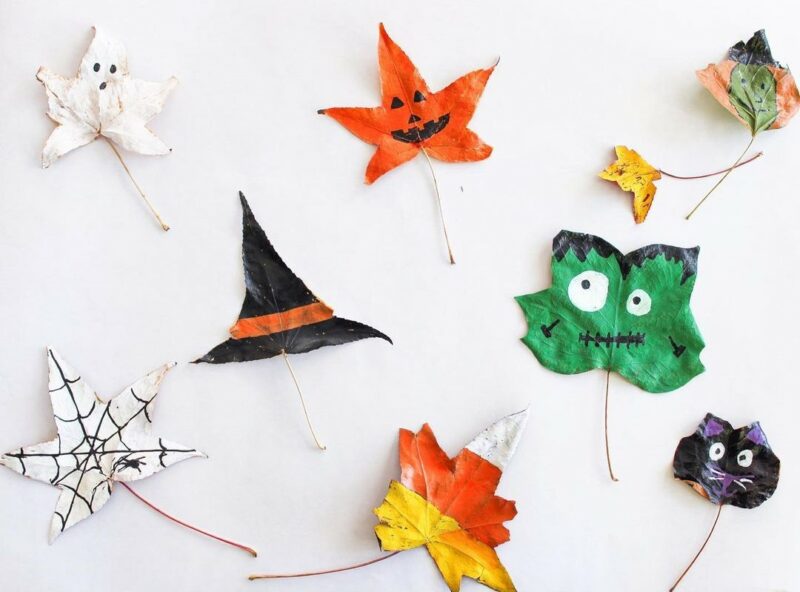 Halloween autumn leaves decor