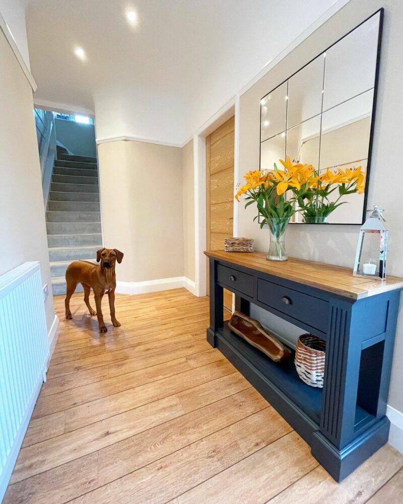 Flower decor in hallway