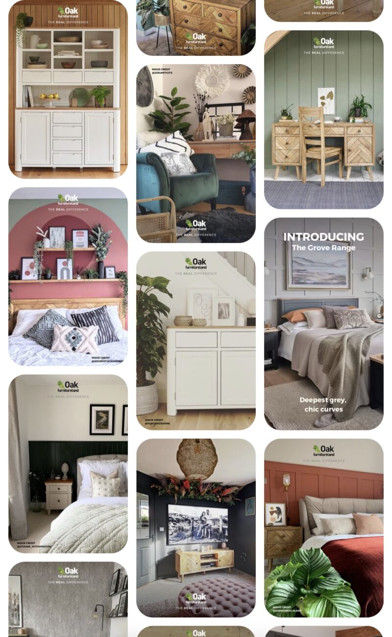 Oak Furnitureland Pinterest inspiration board