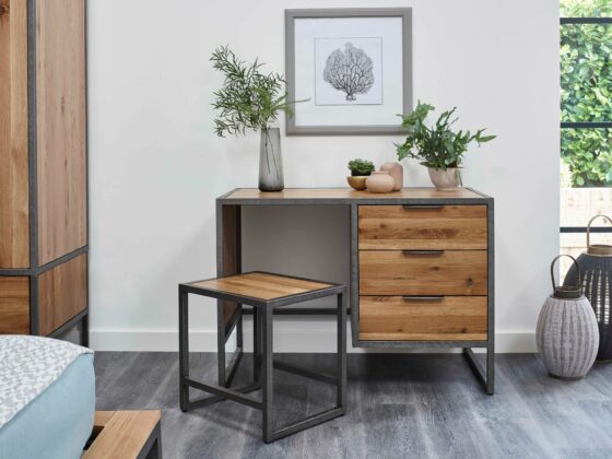 Oak Furnitureland Brooklyn dressing table and stool