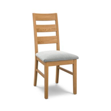 Linear Natural Oak Chair with Verona Grey Fabric