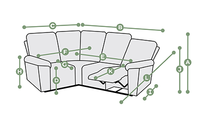 Leo Corner Electric Recliner Right Hand Dimensions